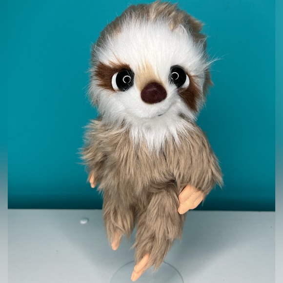 Sloth Plush Stuffed Animal Posable Baby Big Eyes Cute Toy 8” - Picture 3 of 7